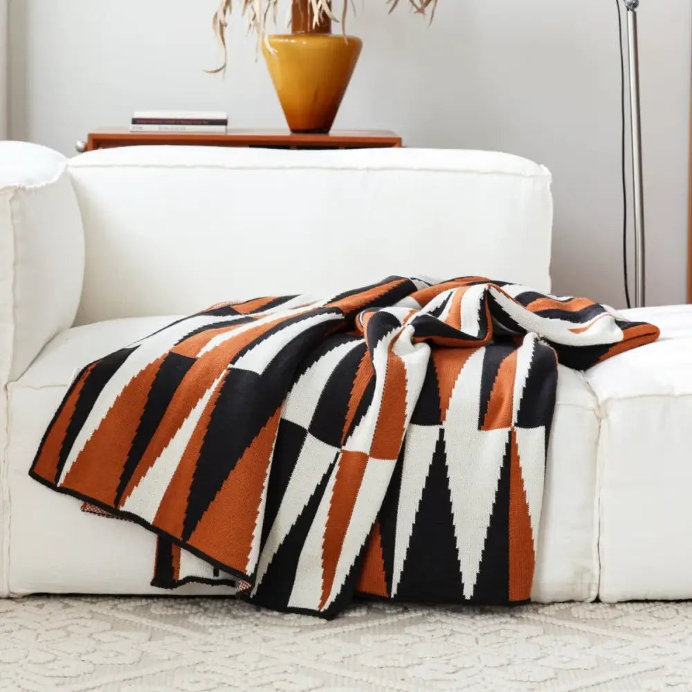 Couverture Tricot Adulte - Orange