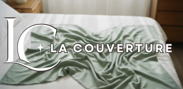 couverture bambou vert sauge lit chambre lumière naturelle