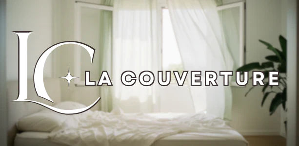 couverture été lit chambre aérée fenêtres ouvertes voilages lumière naturelle