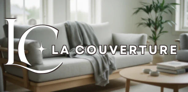 couverture grise canapé salon scandinave plante lumière naturelle
