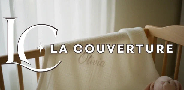 couverture personnalisée bébé prénom "Olivia" brodé berceau bois lumière douce