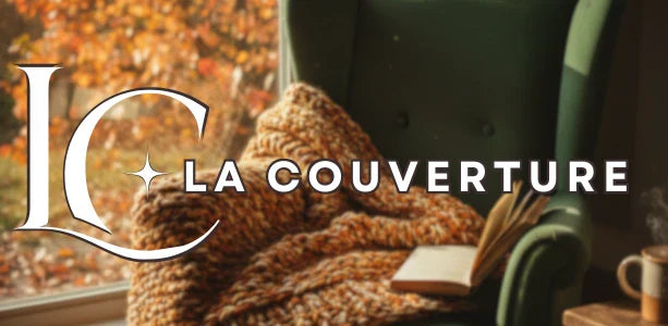 couverture tricot grosses mailles ocre fauteuil automne lumière tamisée