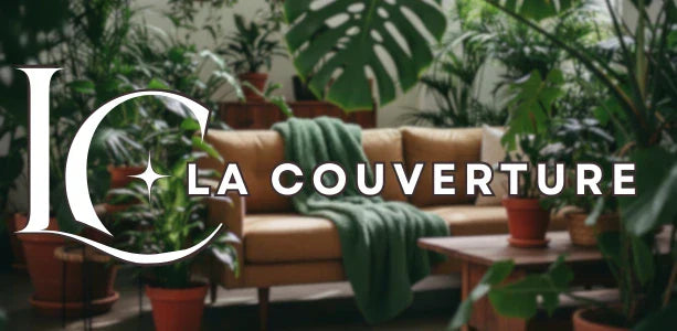 couverture verte canapé jungle urbaine plantes intérieur lumière naturelle