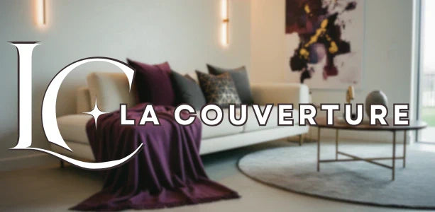 couverture violette canapé salon moderne design éclairage architectural