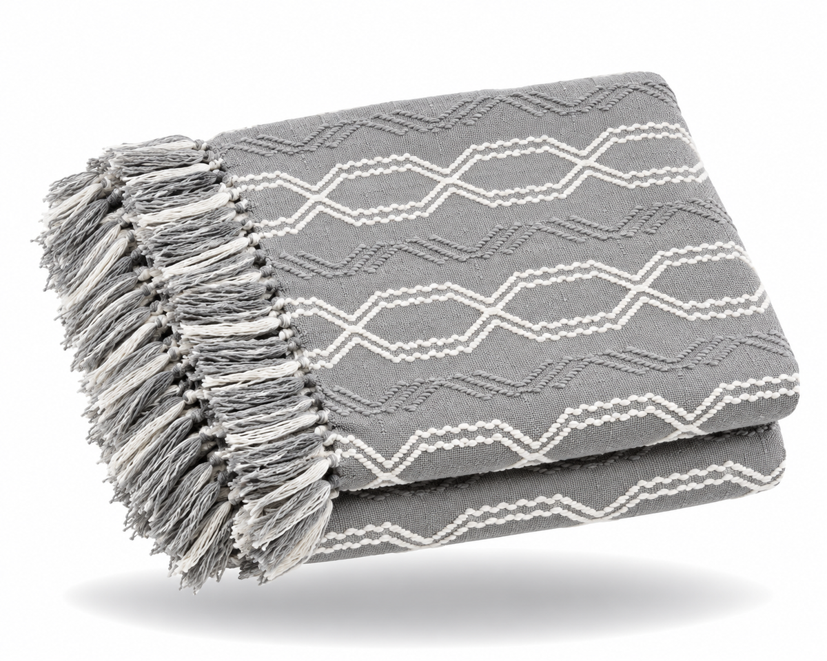 Couverture en Tricot pour Adulte - Gris / 127x172cm
