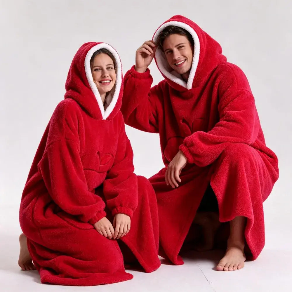 Couverture a Capuche Adulte - Rouge
