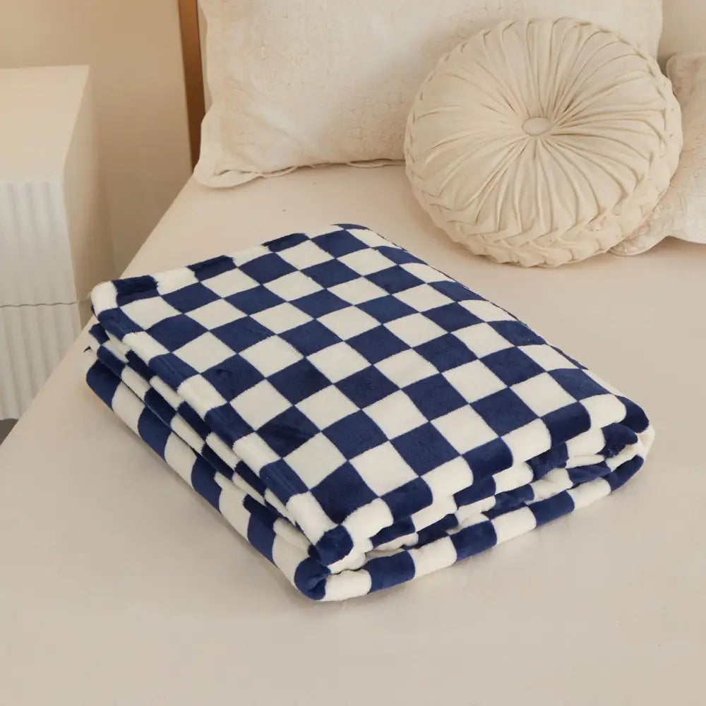 Couverture à carreaux - Bleu