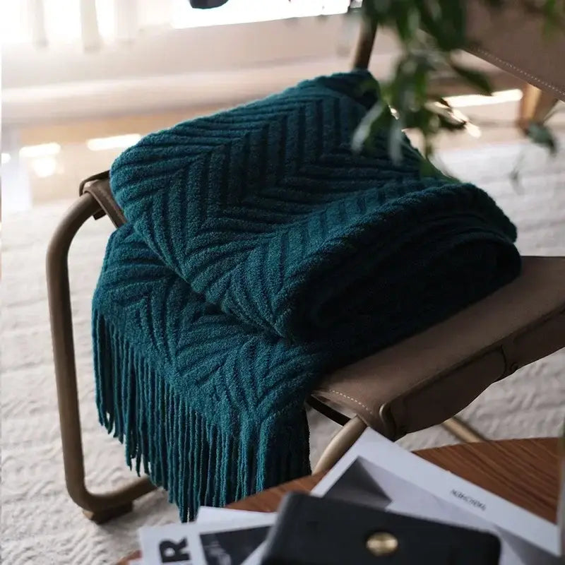 Couverture Adulte Tricot - Vert Foncé