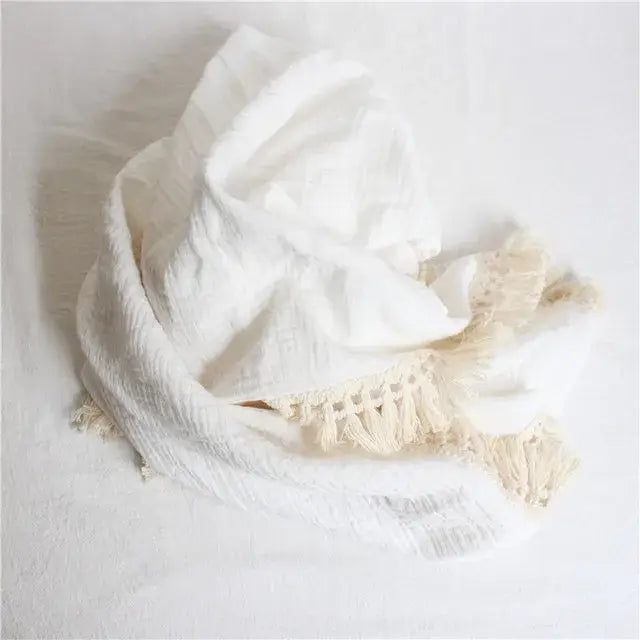 Couverture Bebe en Coton - Blanc / 65x80cm