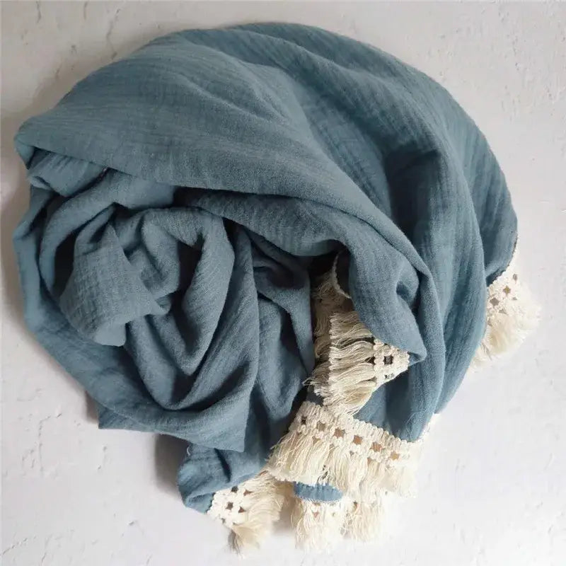 Couverture Bebe en Coton - Bleu / 65x80cm