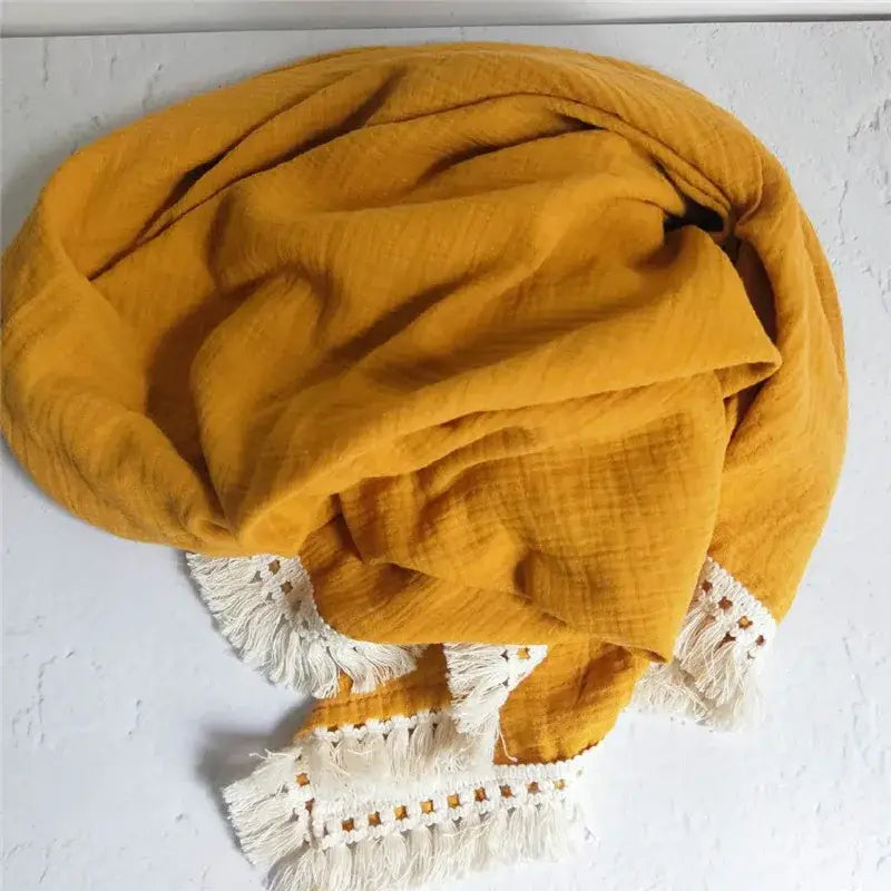 Couverture Bebe en Coton - Jaune / 65x80cm