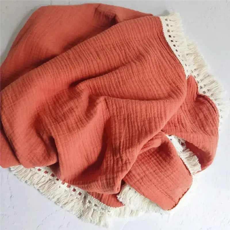 Couverture Bebe en Coton - Orange / 65x80cm