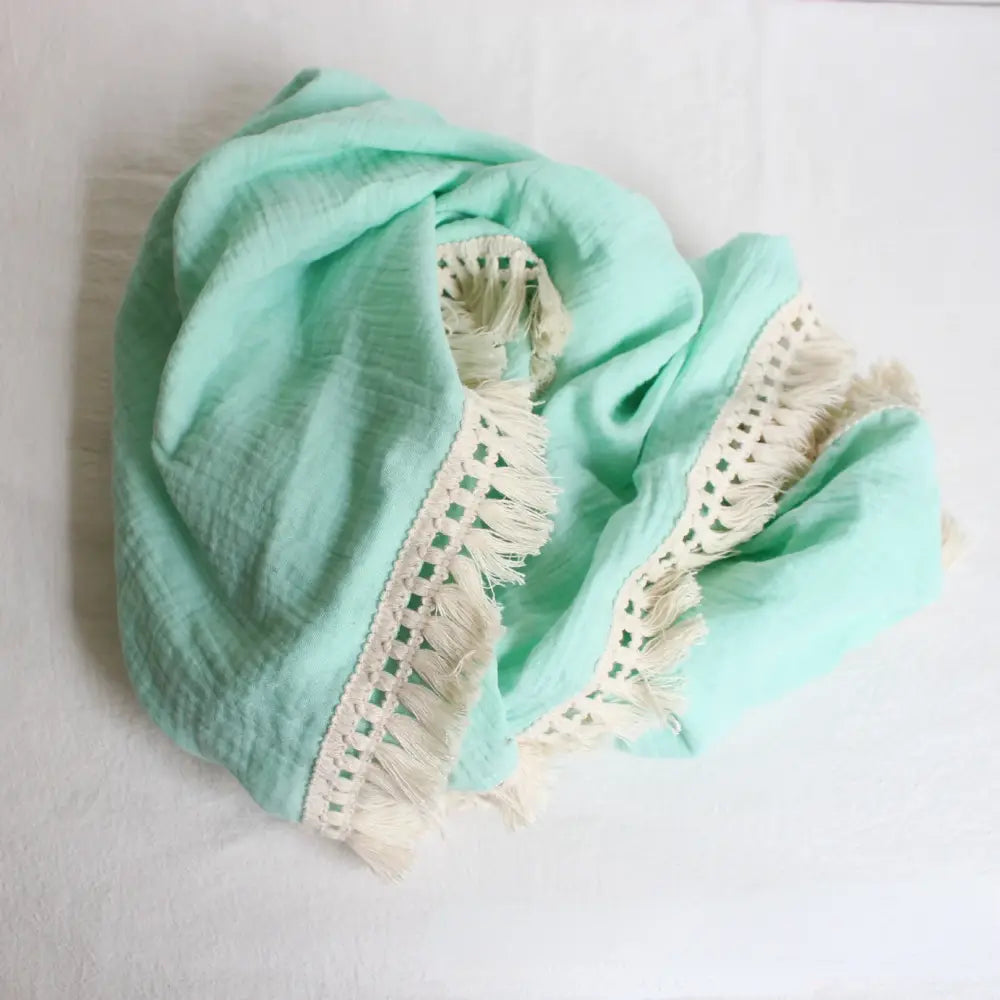 Couverture Bebe en Coton - Vert / 65x80cm