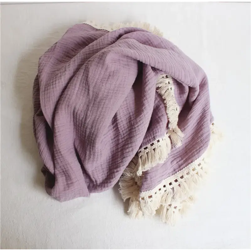 Couverture Bebe en Coton - Violet / 65x80cm