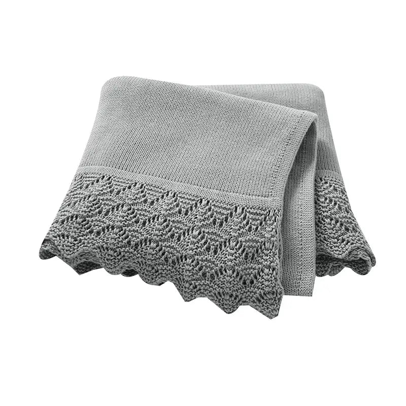 Couverture Bebe en Crochet - Gris