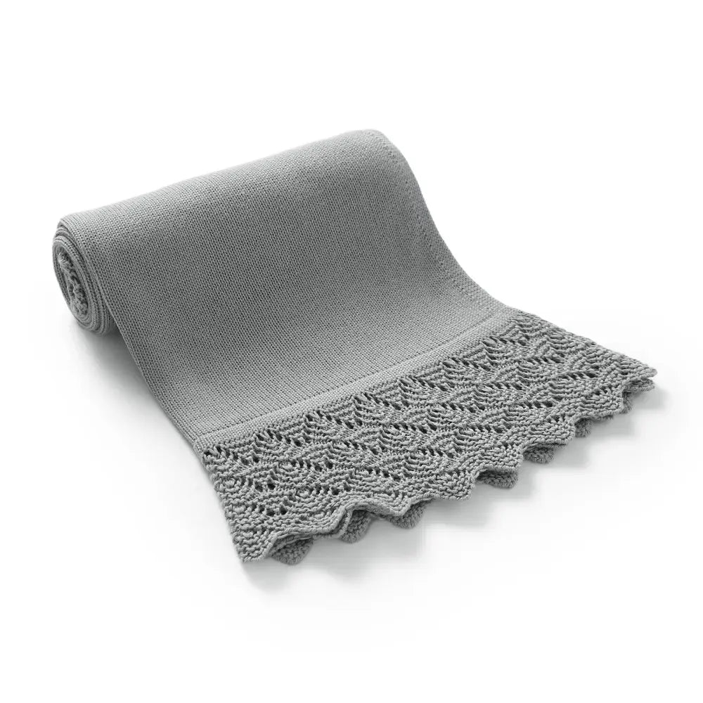 Couverture Bebe en Tricot - Gris