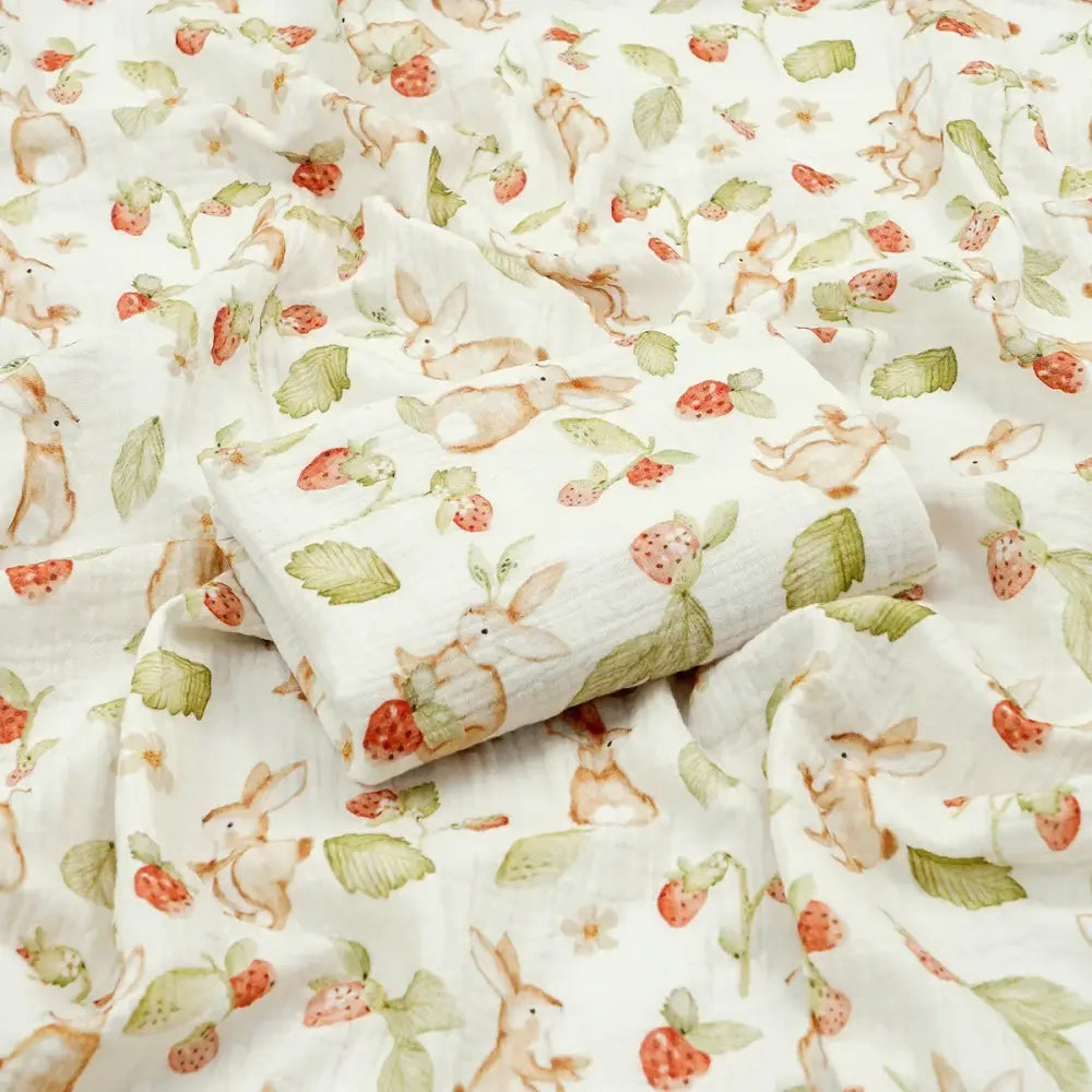 Couverture bebe gaze de coton - Blanc / 80cm