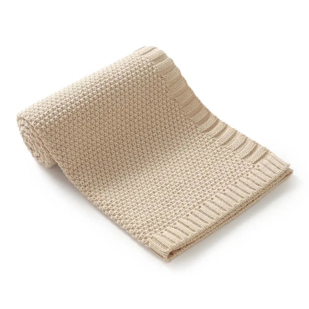 Couverture bébé tricot - Beige