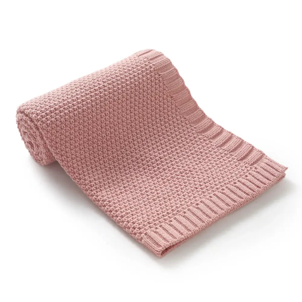 Couverture bébé tricot - Rose