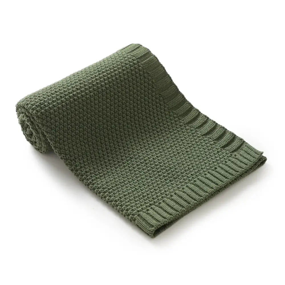 Couverture bébé tricot - Vert