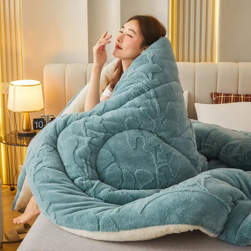 Couverture bleu canard