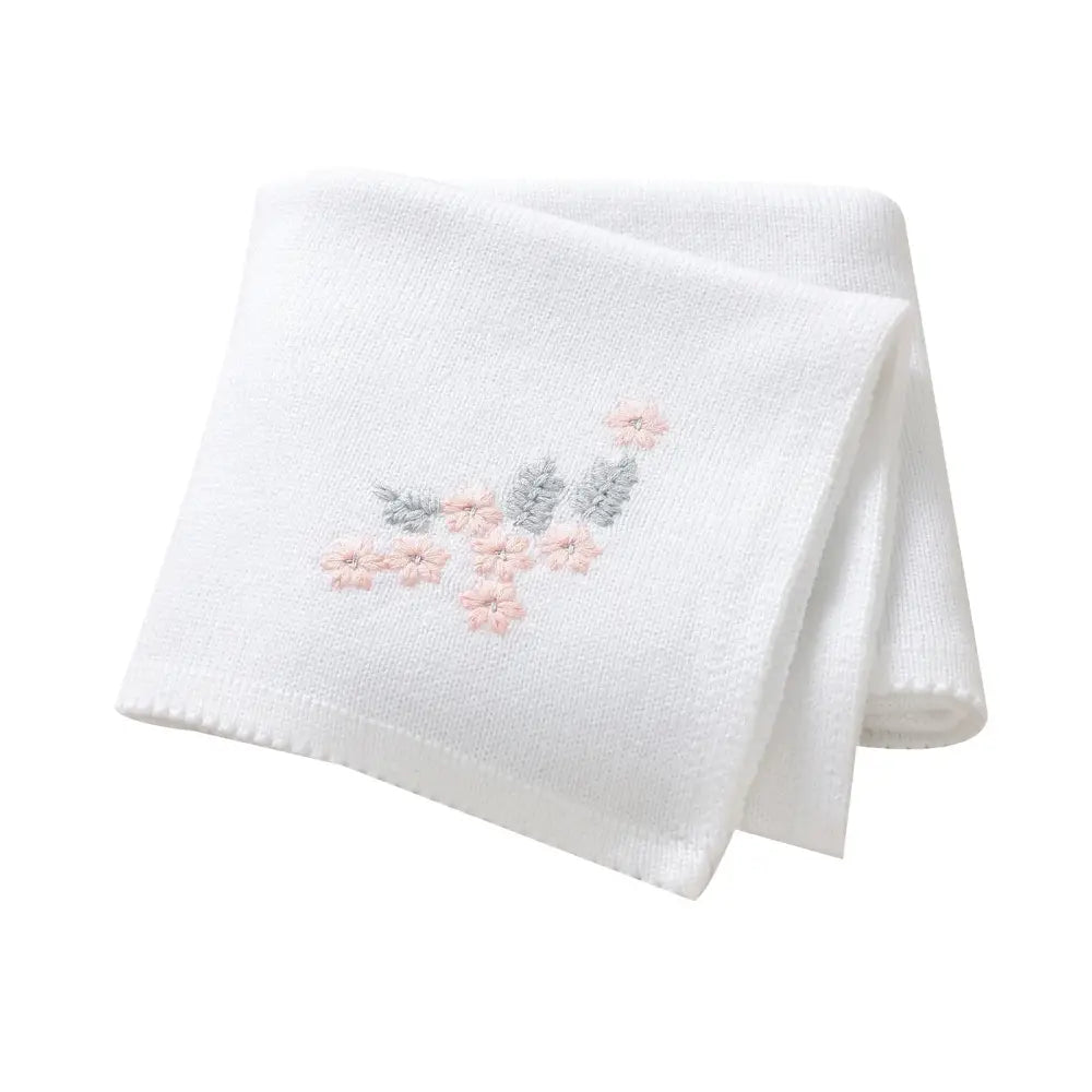 Couverture Brodée Bébé - Blanc