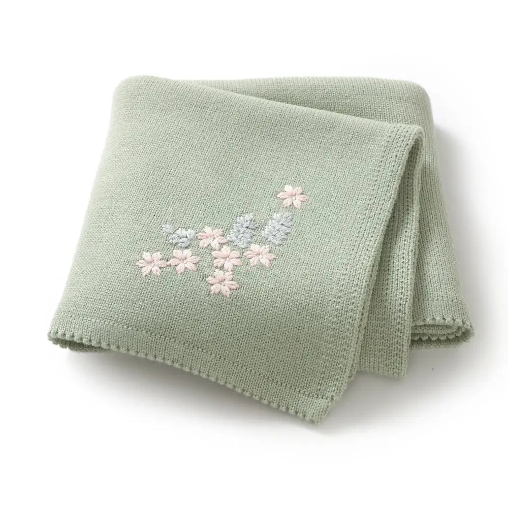 Couverture Brodée Bébé - Vert