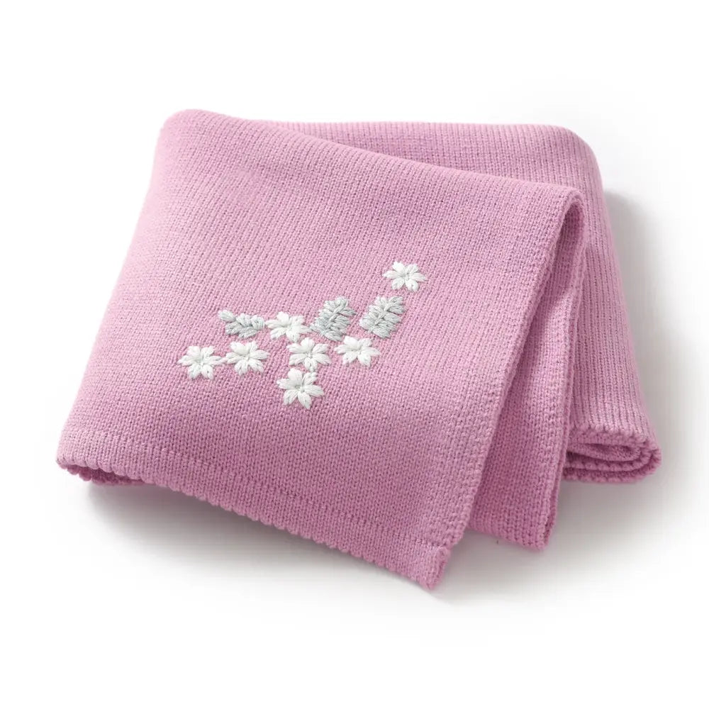 Couverture Brodée Bébé - Violet