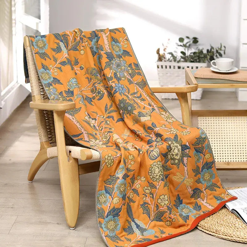 Couverture Brodée - Orange