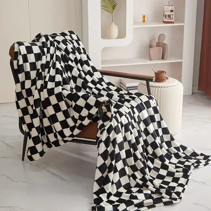 Couverture Carreaux Noir et Blanc