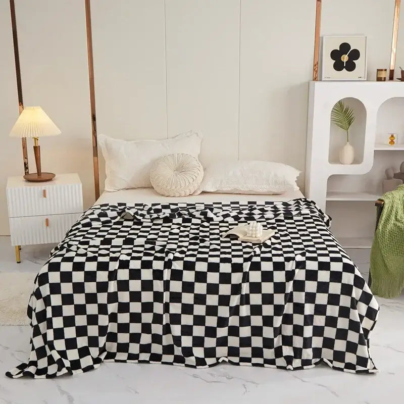 Couverture Carreaux Noir et Blanc