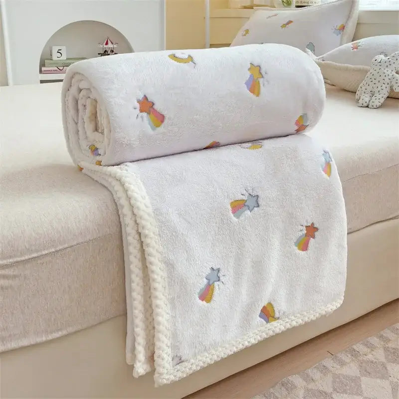 Couverture Chaude Hiver Bebe - Blanc / 70x100cm