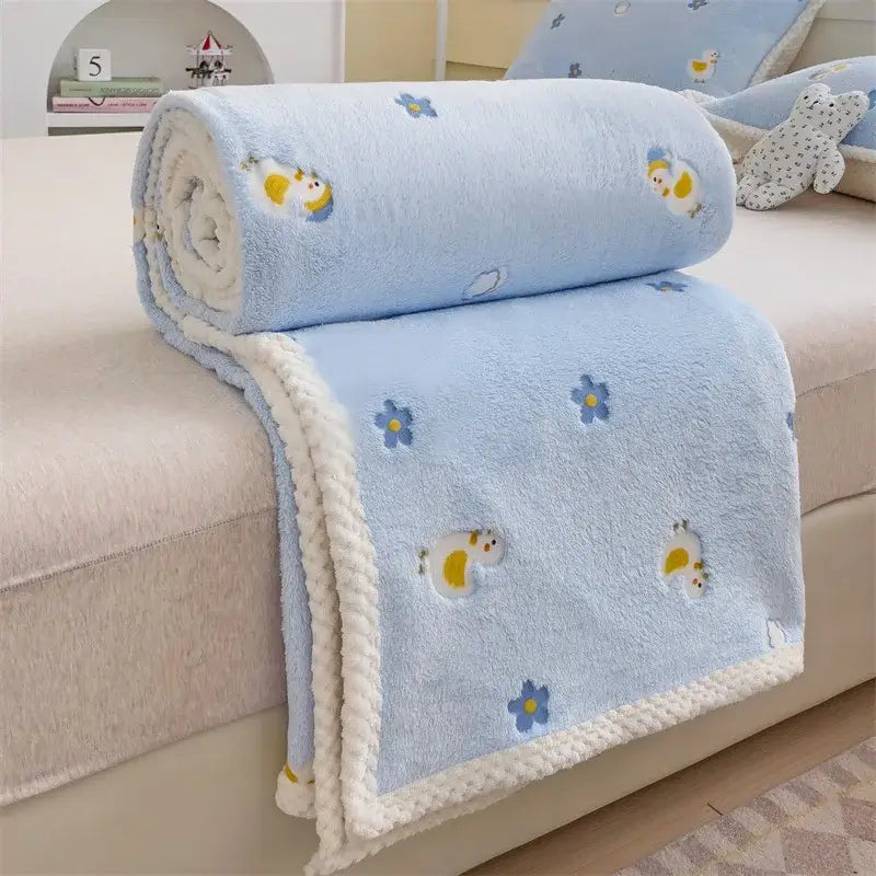Couverture Chaude Hiver Bebe - Bleu / 70x100cm