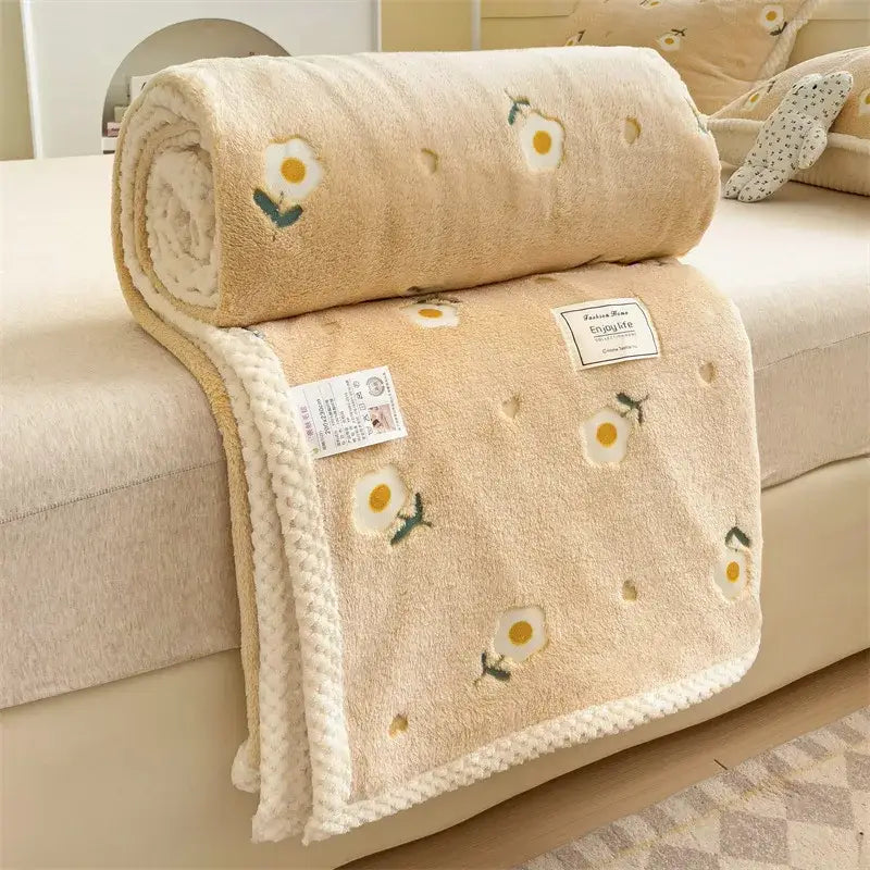 Couverture Chaude Hiver Bebe - Jaune / 70x100cm