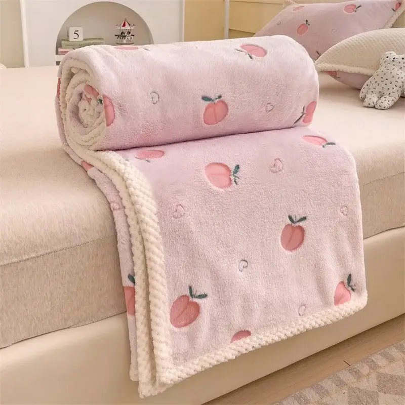 Couverture Chaude Hiver Bebe - Rose / 70x100cm