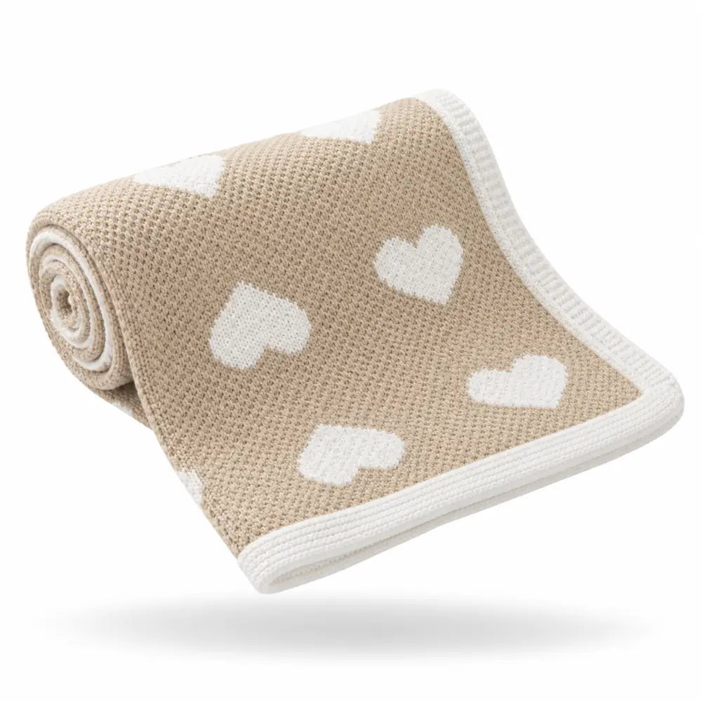 Couverture Coeur Bebe - Beige