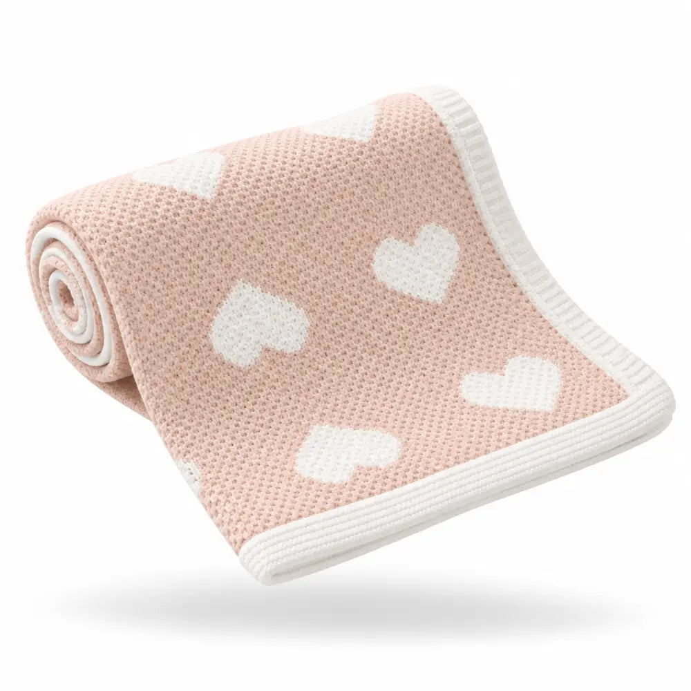 Couverture Coeur Bebe - Rose