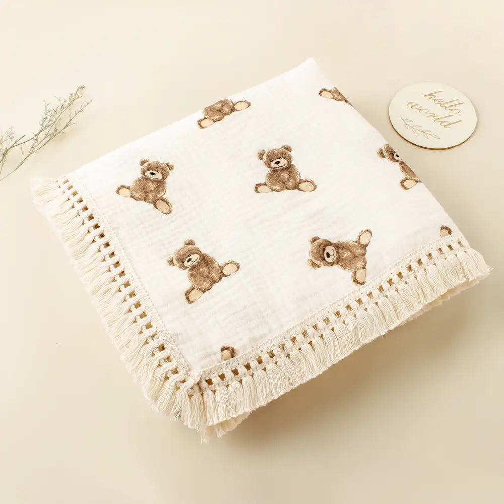 Couverture Coton Bebe - Beige / 65x80cm