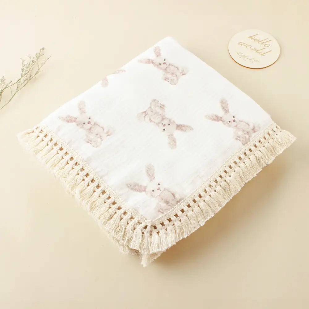Couverture Coton Bebe - Blanc / 65x80cm