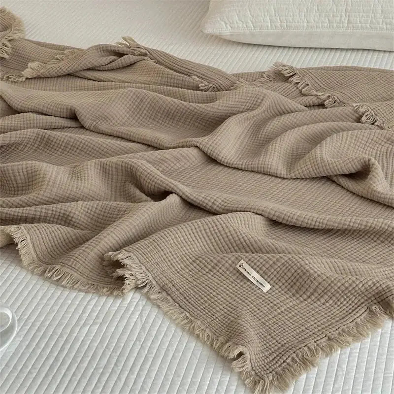 Couverture coton - Beige / 130x170cm