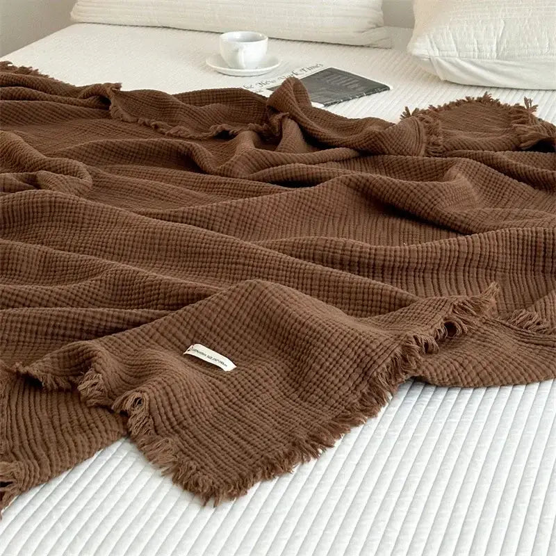 Couverture coton - Brun / 130x170cm