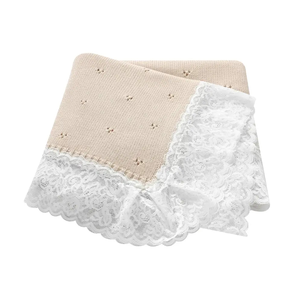 Couverture Crochet Bebe - Beige