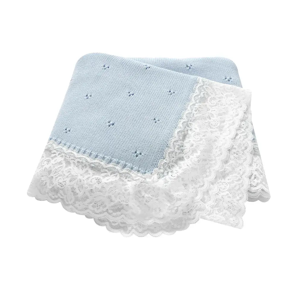 Couverture Crochet Bebe - Bleu