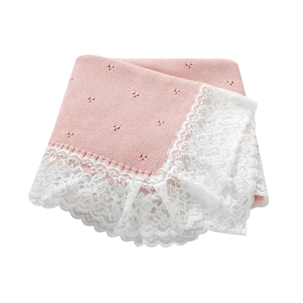 Couverture Crochet Bebe - Rose