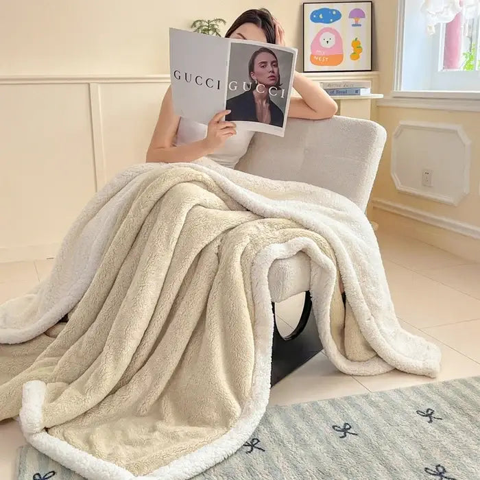 Couverture de Lit en Laine - Beige / 100X150CM