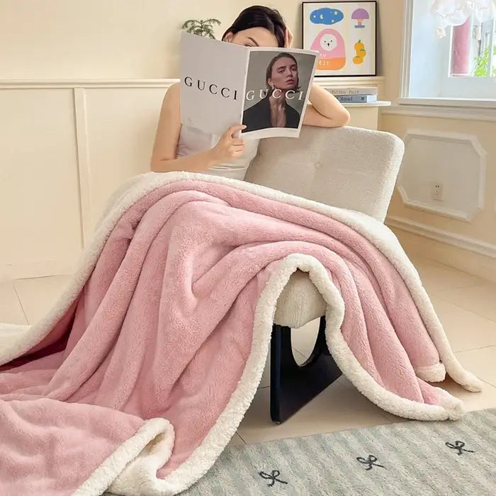 Couverture de Lit en Laine - Rose / 100X150CM
