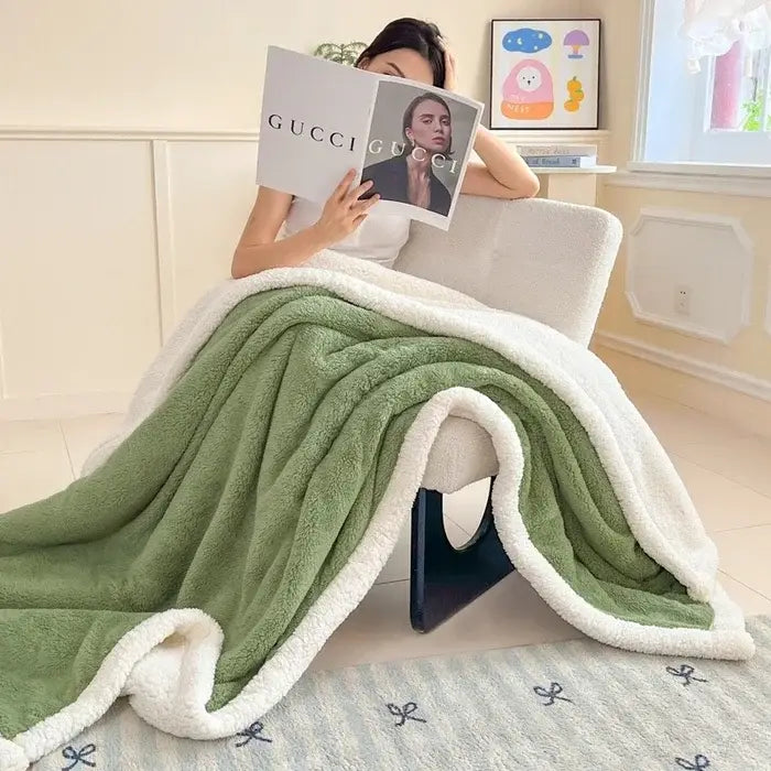 Couverture de Lit en Laine - Vert / 100X150CM