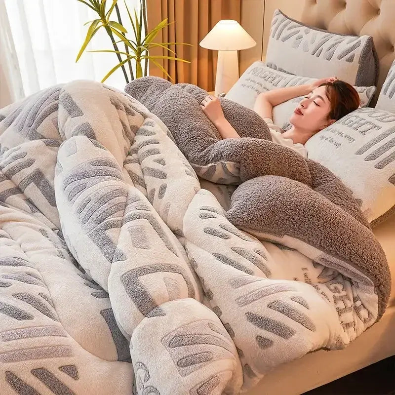 Couverture Double Face Polaire et Sherpa - Blanc / 150x200cm