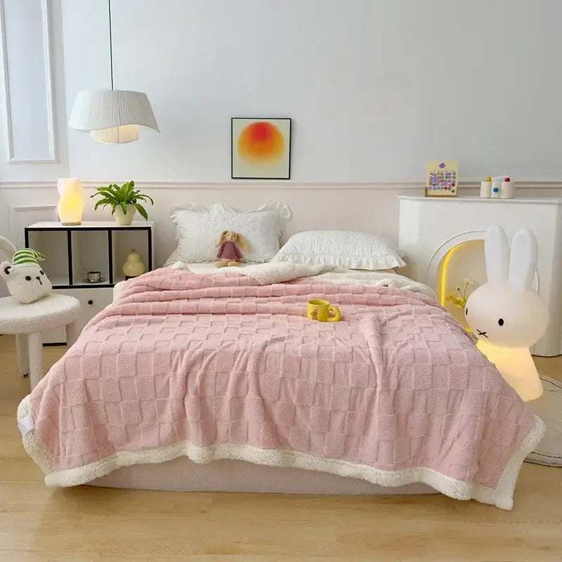 Couverture double face - Rose / 100x150cm