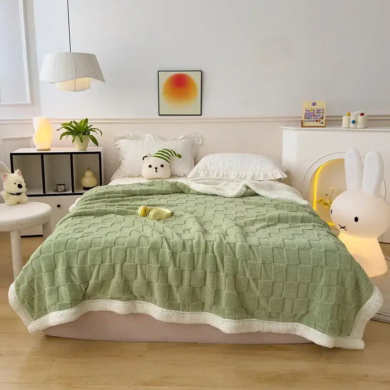 Couverture double face - Vert / 100x150cm